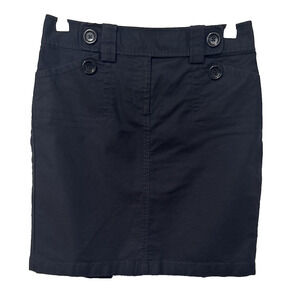 Ann‎ Taylor Women's 2 Navy Blue Mini Skirt 90's Y2K Urban Preppy Academia Chic